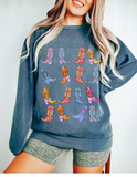 Cowgirl Boots Comfort Colors Western Graphic Sweatshirt