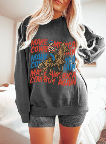 Make America Cowboy Again Western Aesthetic Sweatshirt