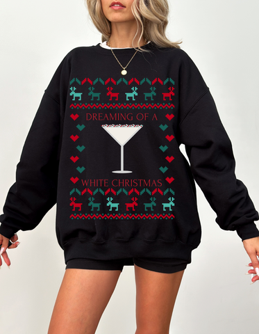 Ugly Christmas Sweater Sprinkle Cookie Martini Sweatshirt